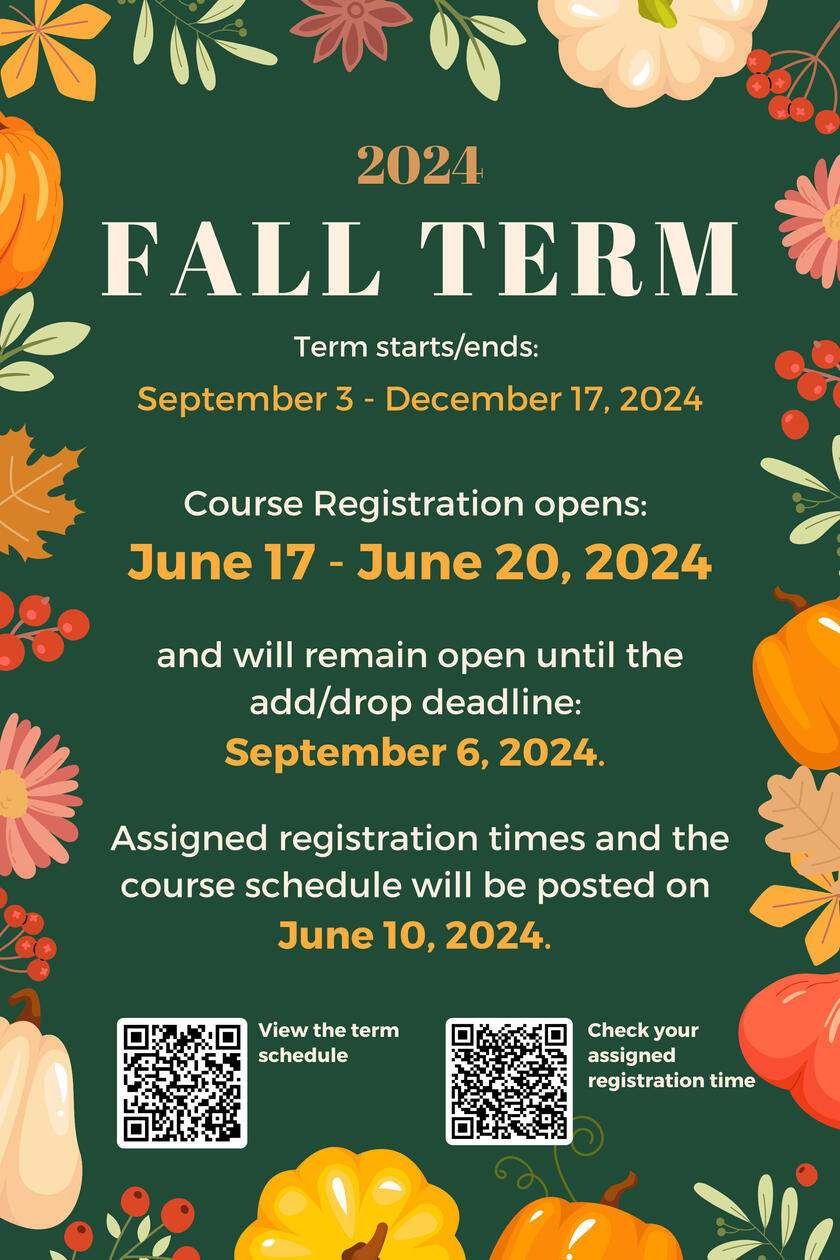 Fall Course Registration Fall Course Registration